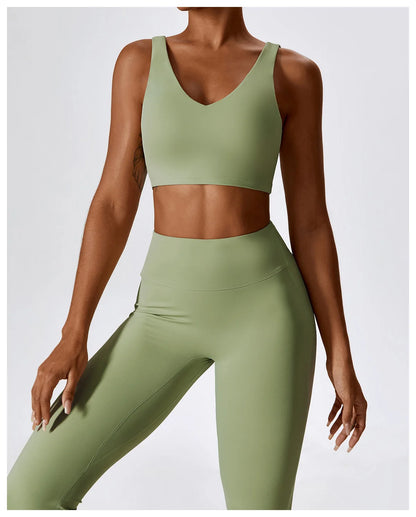 Women’s Seamless Activewear Set – Long Sleeve Crop Top & Sculpting Gym Leggings (2PCS)