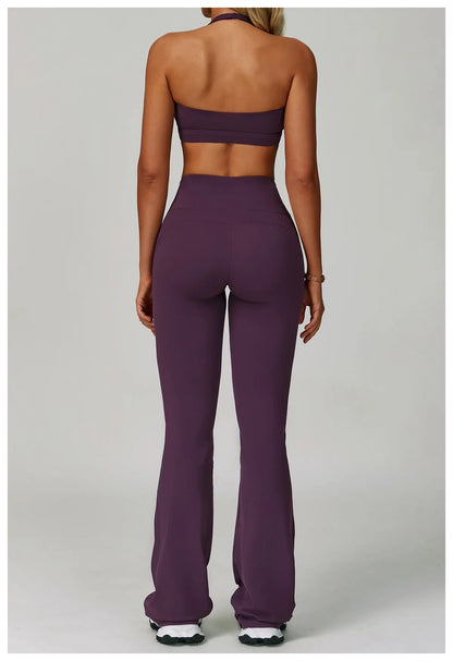 Yoga Set Women's Sportswear Yoga Suit Sports Top High Waist Leggings Two Piece Workout Clothes Fitness Gym Sets Athletic Wear