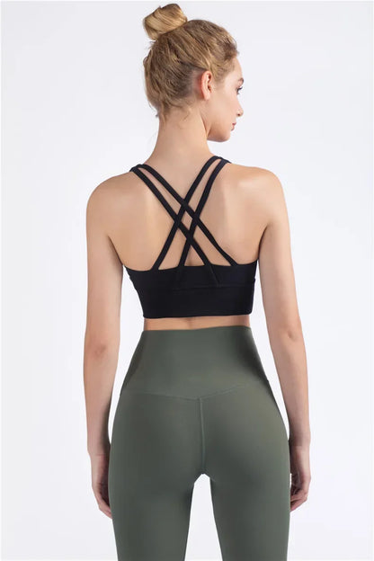 Cross Back Sports Bra for Women | Breathable Fitness & Yoga Top