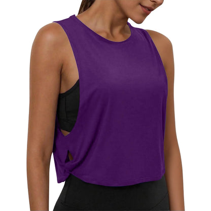 Women’s Sleeveless Breathable Workout Tank Top – Lightweight Yoga & Gym Crop Vest