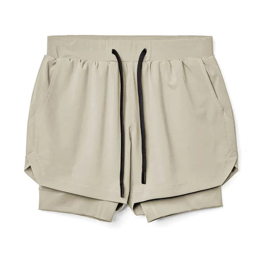 Men’s Double Layer Workout Shorts – Quick-Dry Gym, Running & Fitness Wear