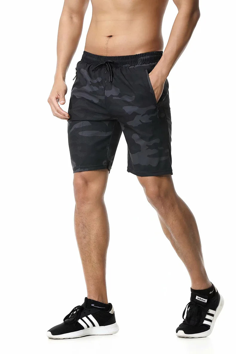 Men’s Quick-Dry Sports Shorts – Lightweight Running & Gym Shorts with Zipper Pockets