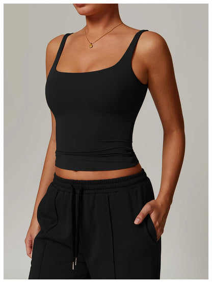 Women’s Quick-Dry U-Back Yoga Tank Top – Breathable Slim Fit Gym & Running