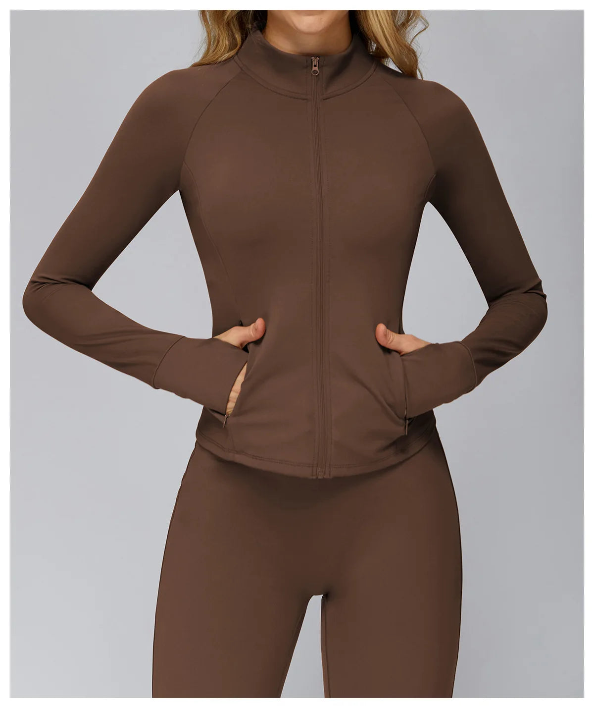 Women’s Zip-Up Performance Jacket – Long Sleeve Quick-Dry Gym & Yoga Activewear