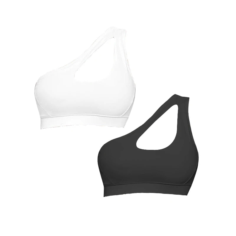 Women’s One Shoulder Push-Up Sports Bra – Shockproof Active Fit