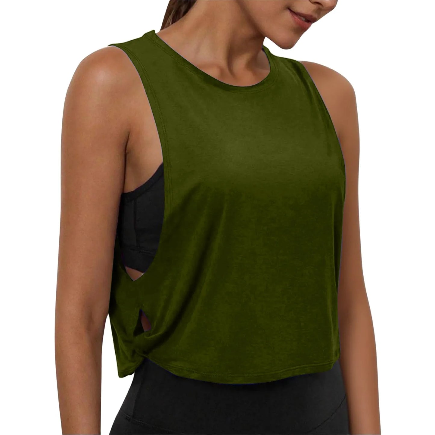 Women’s Sleeveless Breathable Workout Tank Top – Lightweight Yoga & Gym Crop Vest