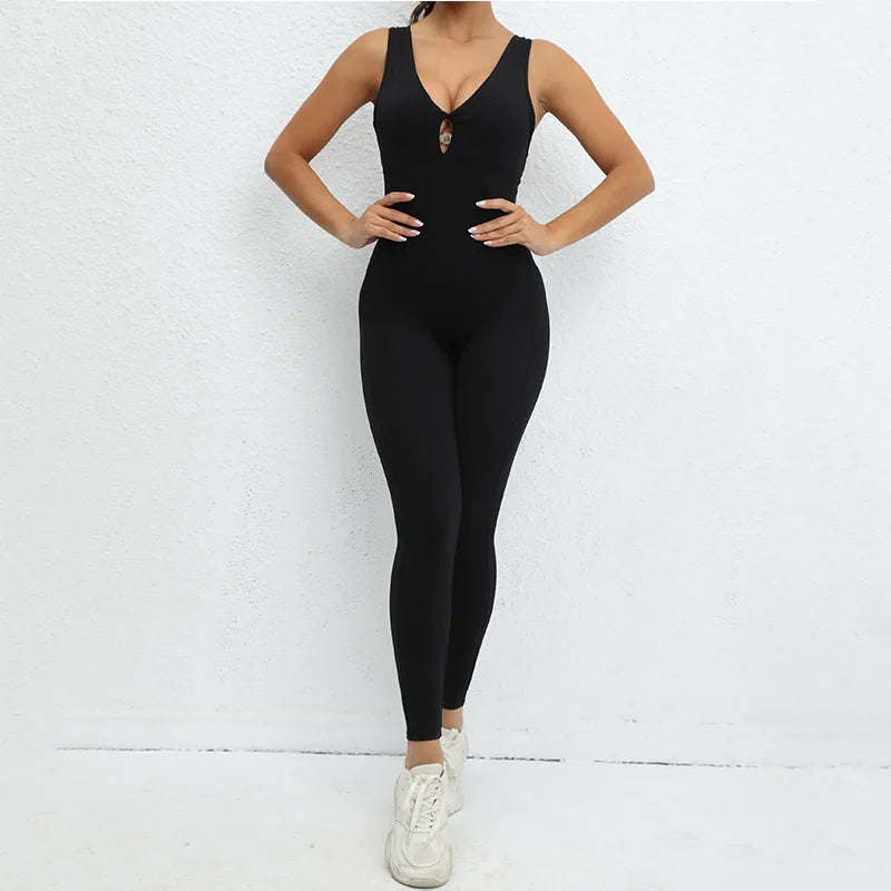 Sporty Women’s One-Piece Jumpsuit – Gym Fitness Yoga Activewear Set