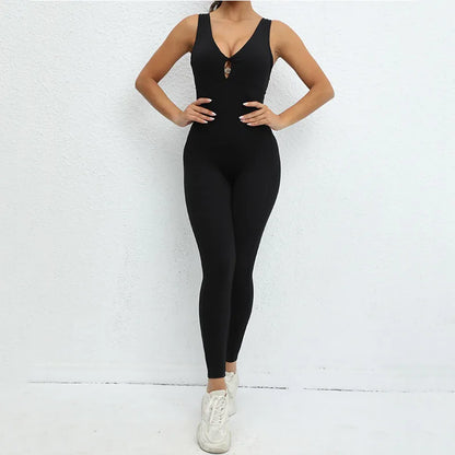 Sporty Women’s One-Piece Jumpsuit – Gym Fitness Yoga Activewear Set