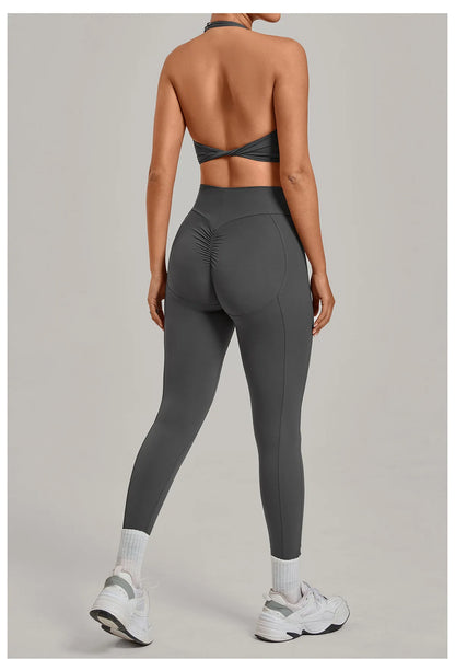 Women’s Push-Up Sports Bra & Leggings Set – High Waist Gym & Yoga Workout Outfit