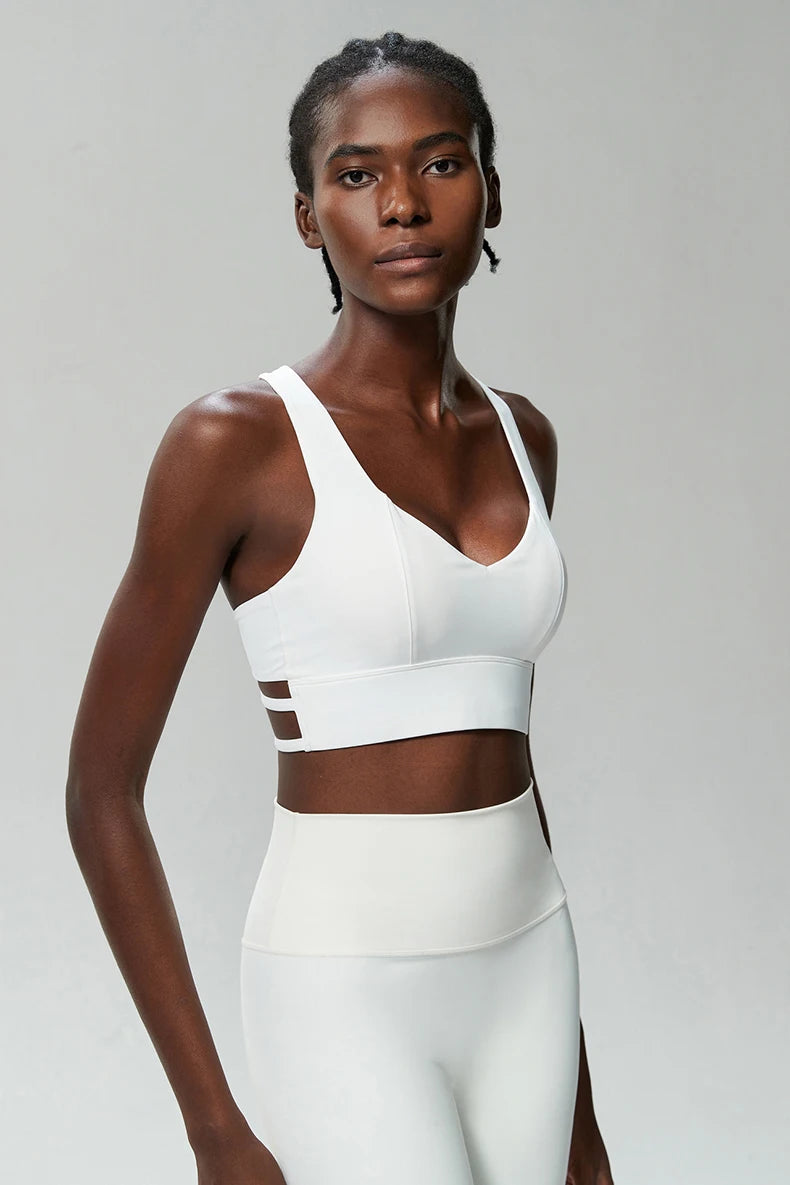 Women’s High Impact Push-Up Sports Bra – Seamless Stretch Gym Crop Top