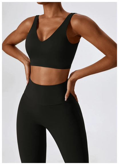 Women’s Seamless Activewear Set – Long Sleeve Crop Top & Sculpting Gym Leggings (2PCS)