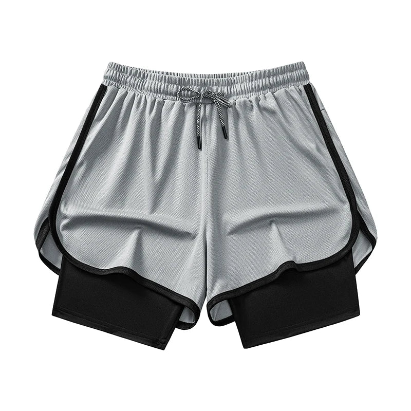Men’s 2-in-1 Gym Running Shorts – Quick Dry Workout & Training Activewear