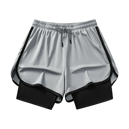 Men’s 2-in-1 Gym Running Shorts – Quick Dry Workout & Training Activewear