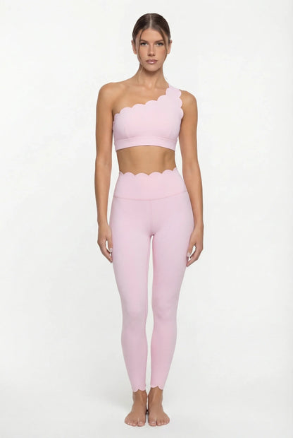 Women’s Elegant One-Shoulder Activewear Set – Lace Beauty Back (2-Piece)