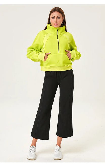 Women’s Long Sleeve Zip Workout Jacket – Waterproof Windbreaker Gym & Yoga Top