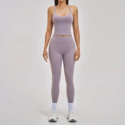 Women’s 2PCS Yoga Set – High Waist Leggings & Sports Bra Gym Workout Outfit
