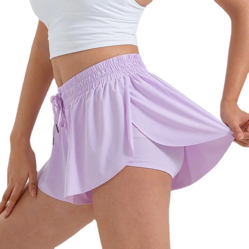 2-in-1 Flowy Skort for Women | Gym, Running, Yoga & Tennis Shorts