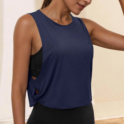 Women’s Sleeveless Breathable Workout Tank Top – Lightweight Yoga & Gym Crop Vest