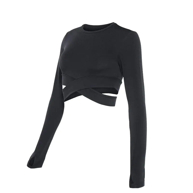 Women's Long Sleeve Crop Dry Fit Yoga Top