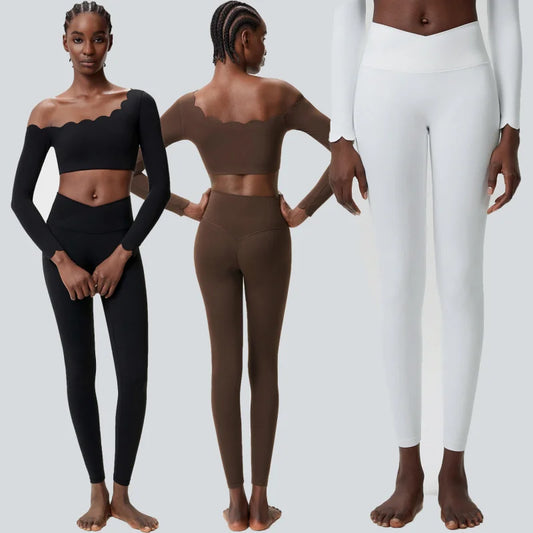 Women’s High-Waist Workout Set – Seamless Gym & Fitness Outfit
