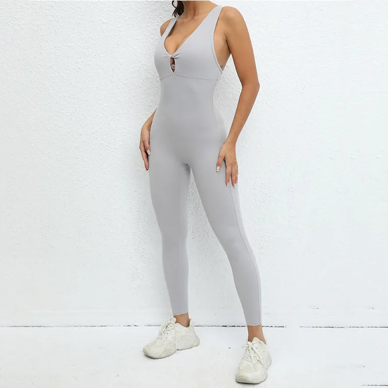 Sporty Women’s One-Piece Jumpsuit – Gym Fitness Yoga Activewear Set