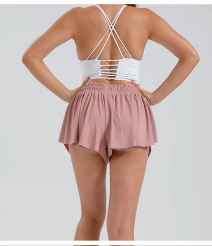 2-in-1 Flowy Skort for Women | Gym, Running, Yoga & Tennis Shorts