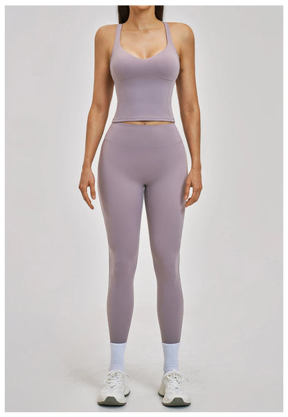 Women’s 2PCS Yoga Set – High Waist Leggings & Sports Bra Gym Workout Outfit