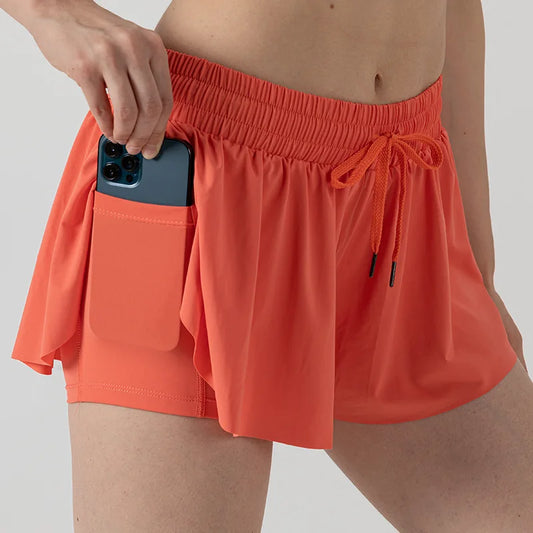 2-in-1 Flowy Skort for Women | Gym, Running, Yoga & Tennis Shorts