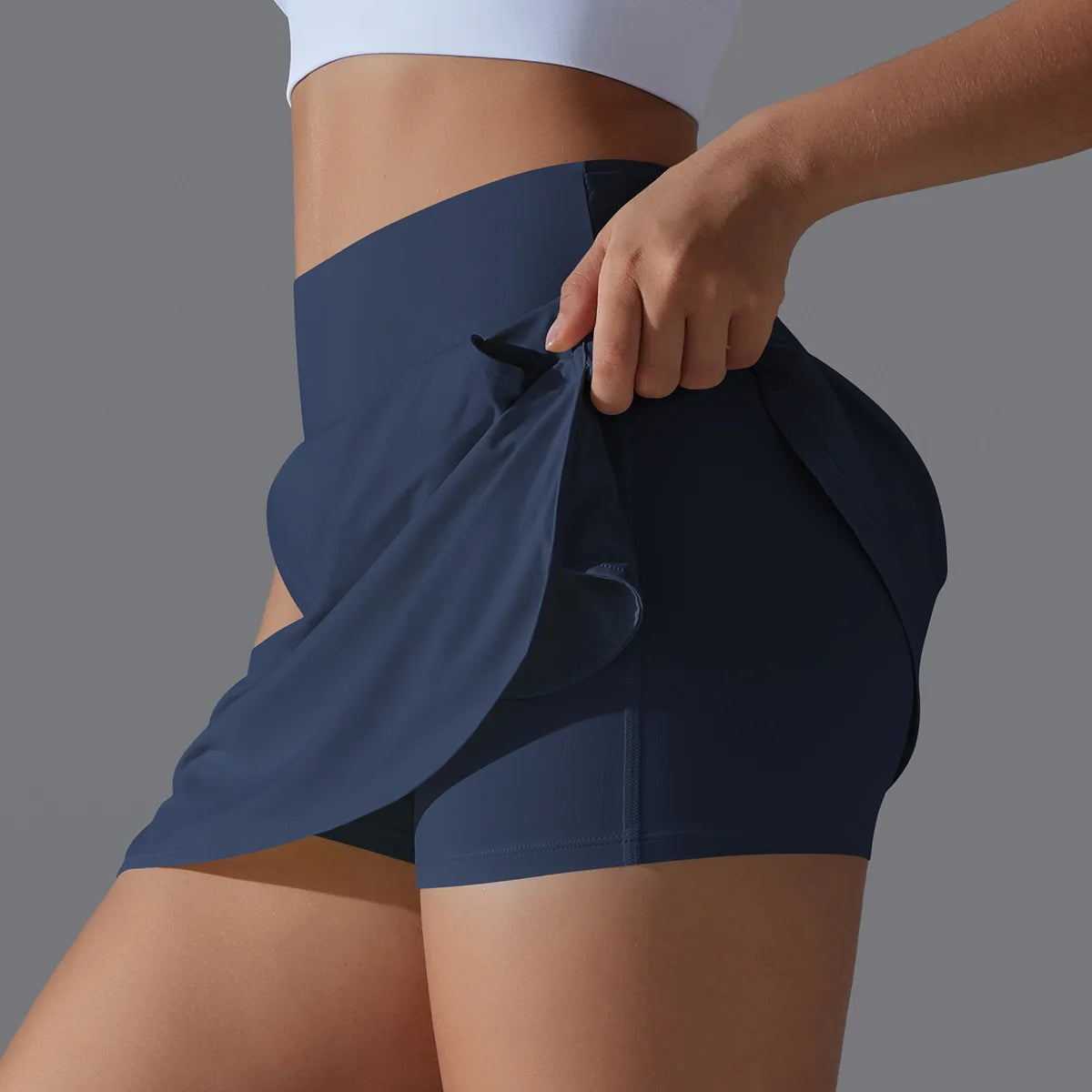 Women’s Athletic Tennis Skirt with Pockets – Built-In Shorts Skort