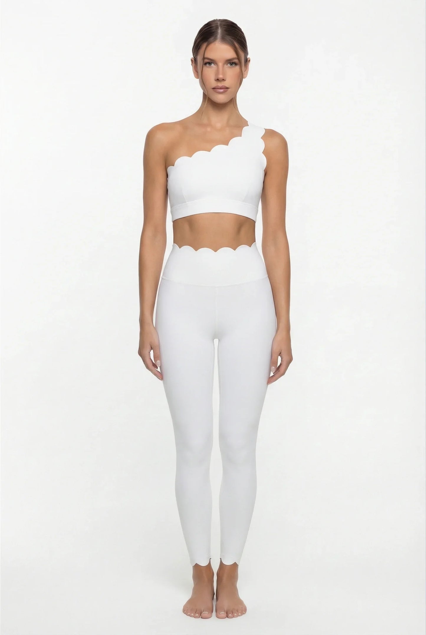 Women’s Elegant One-Shoulder Activewear Set – Lace Beauty Back (2-Piece)