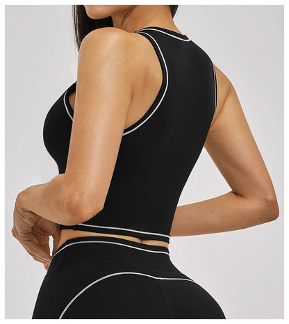 Women’s High Support Push-Up Sports Bra – Quick-Dry Workout Yoga Gym Tank