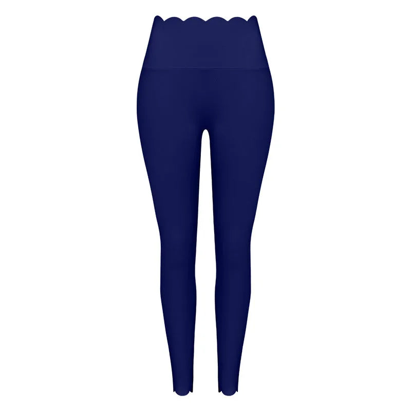 Women’s Lace Trim Yoga Set – Long Sleeve Crop Top & High Waist Leggings | Breathable Pilates & Workout Activewear