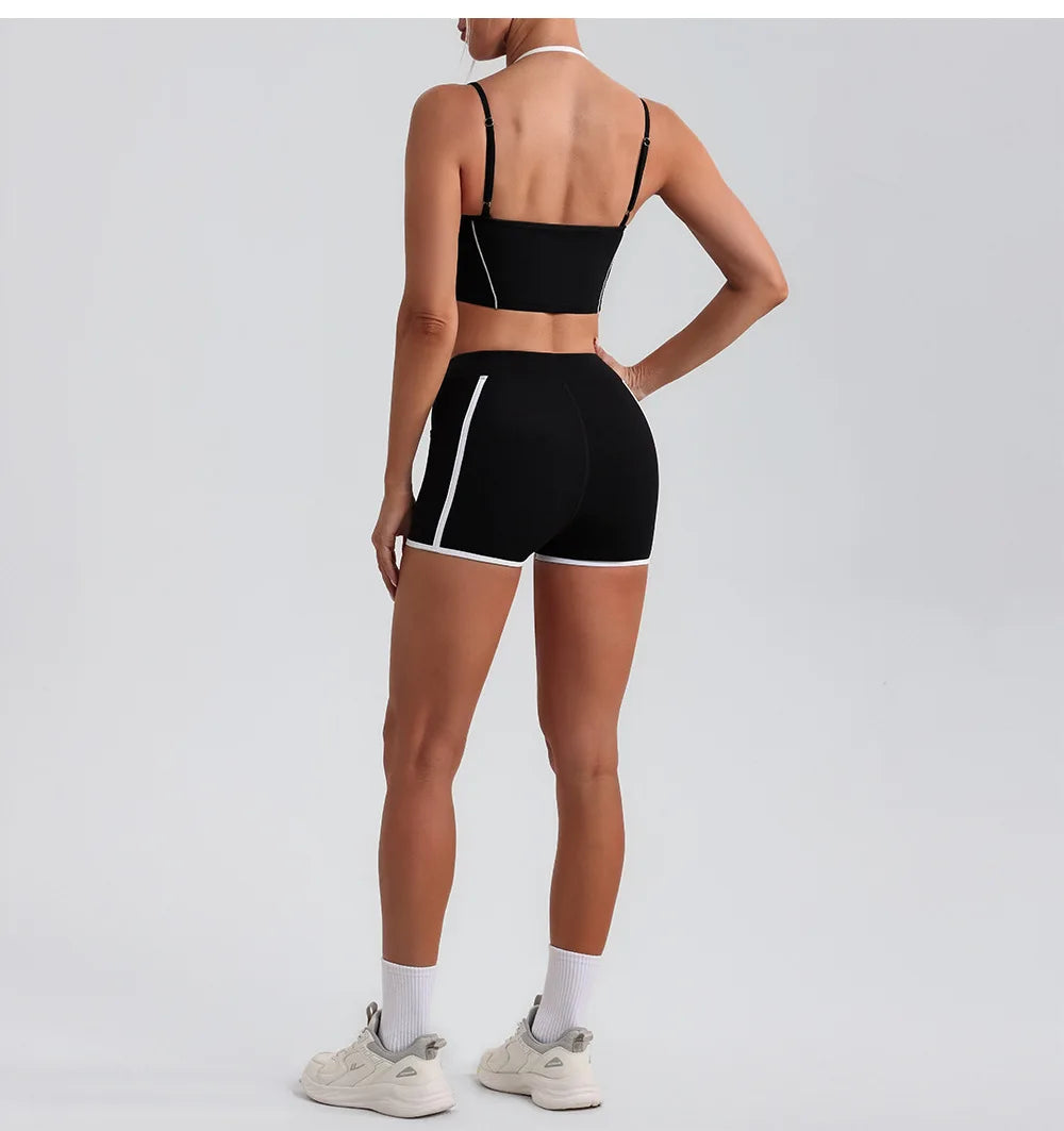 Women’s Halter Neck Fitness Tank Top – Adjustable Strap Running Sports Bra