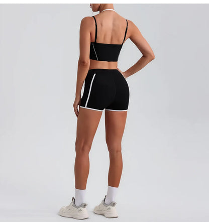 Women’s Halter Neck Fitness Tank Top – Adjustable Strap Running Sports Bra