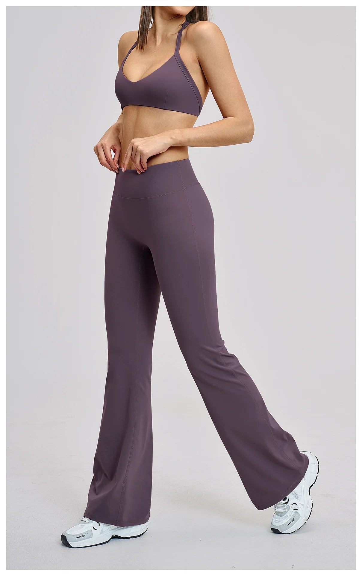 Women’s Flare Leggings Set with Hollow Back Sports Bra | Gym & Yoga