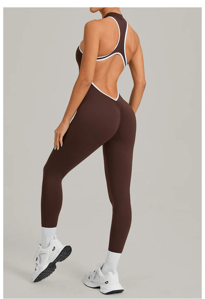 Women’s Padded Sports Jumpsuit – Fitness Overalls Gym Workout Set