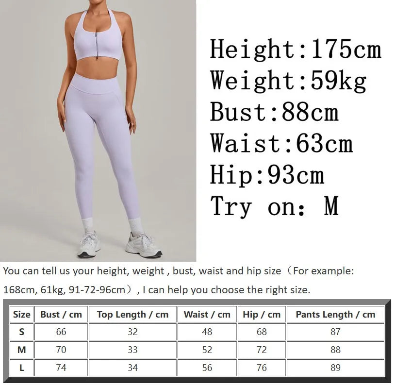 Women’s Push-Up Sports Bra & Leggings Set – High Waist Gym & Yoga Workout Outfit