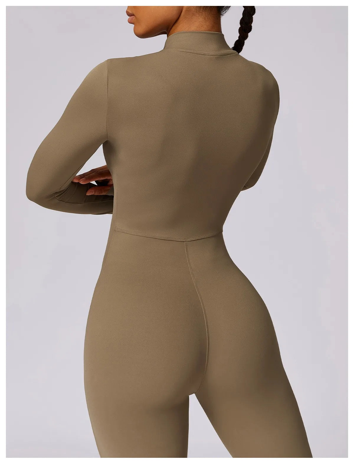 Warm Plush One-Piece Fitness Jumpsuit for Women | Long Sleeve Gym Wear