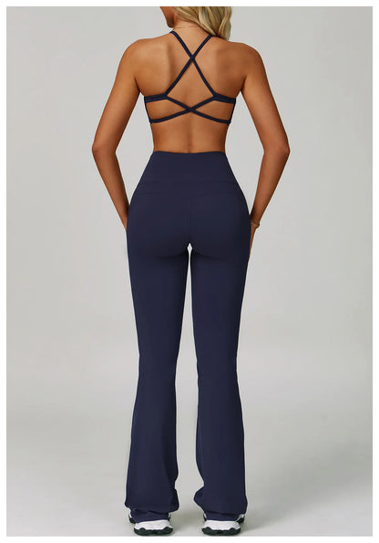 Yoga Set Women's Sportswear Yoga Suit Sports Top High Waist Leggings Two Piece Workout Clothes Fitness Gym Sets Athletic Wear
