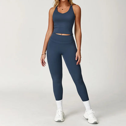 2 Pieces Sportswear Women Yoga Set Gym Clothes Sportswear Yoga Suits Fitness Set Tracksuits Sports Bra Gym High Waist Leggings