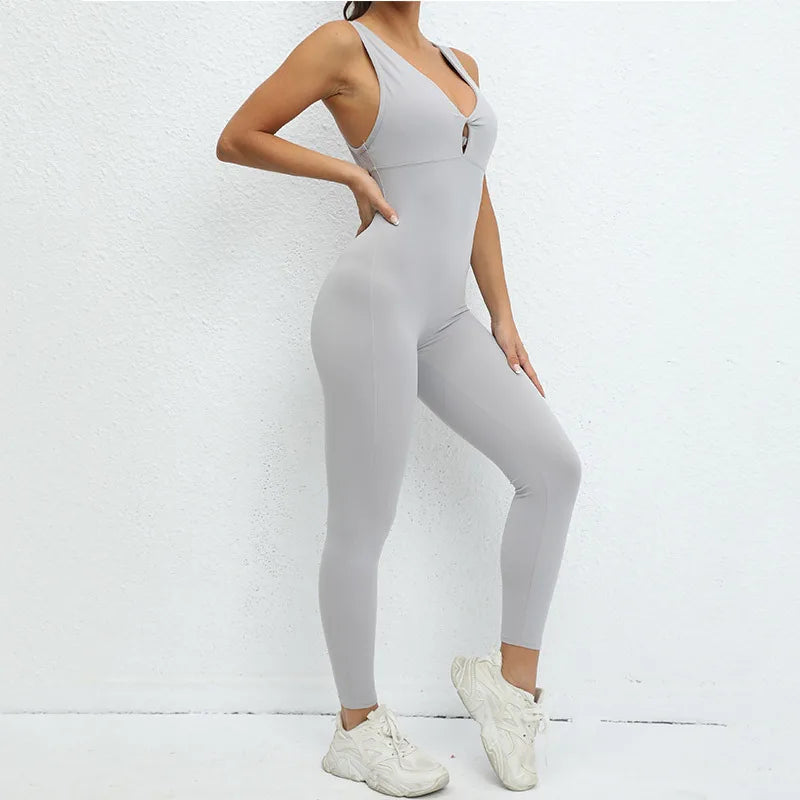 Sporty Women’s One-Piece Jumpsuit – Gym Fitness Yoga Activewear Set