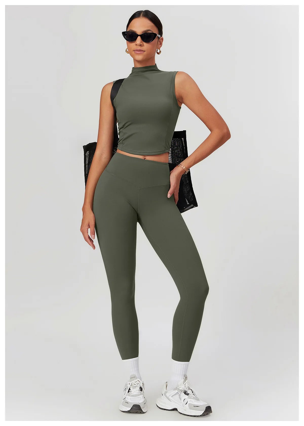 Seamless Women’s Yoga Set – Short Sleeve Top & Sculpting High-Waist Leggings Activewear