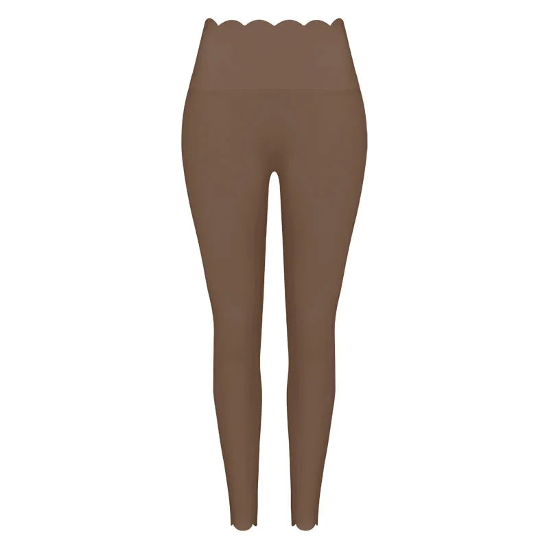Women’s Lace Trim Yoga Set – Long Sleeve Crop Top & High Waist Leggings | Breathable Pilates & Workout Activewear
