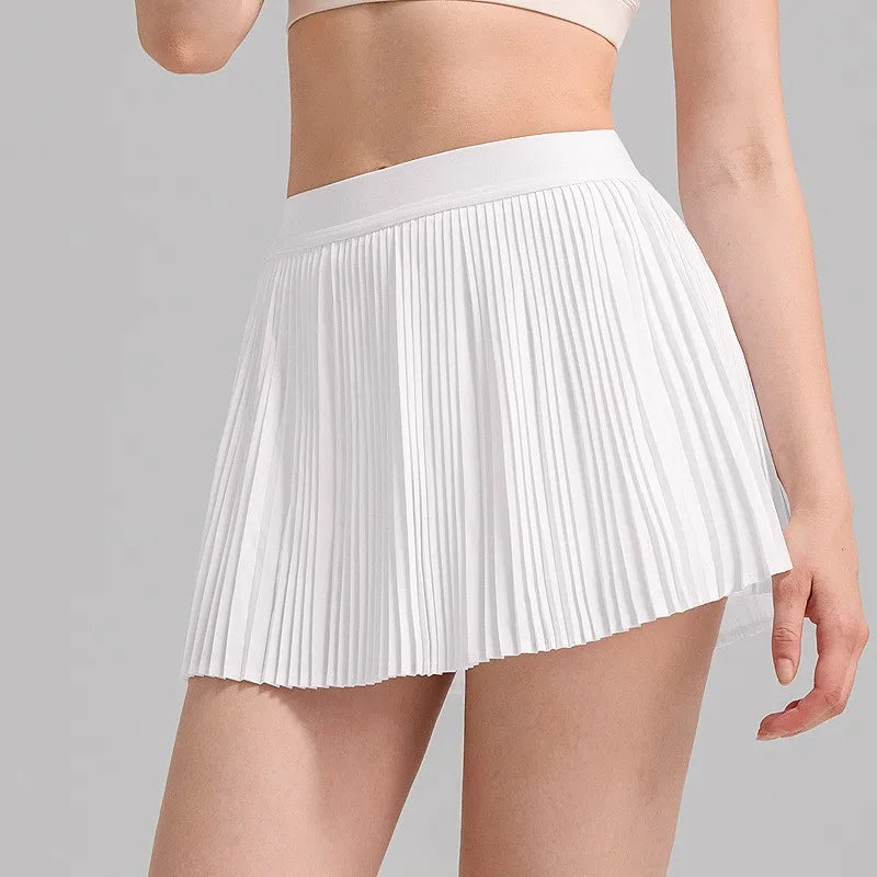 Women’s Pleated Tennis Skort – High Waist with Pockets
