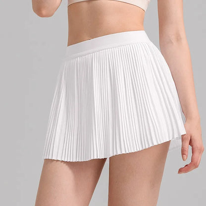 Women’s Pleated Tennis Skort – High Waist with Pockets