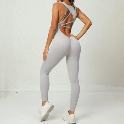 Sporty Women’s One-Piece Jumpsuit – Gym Fitness Yoga Activewear Set