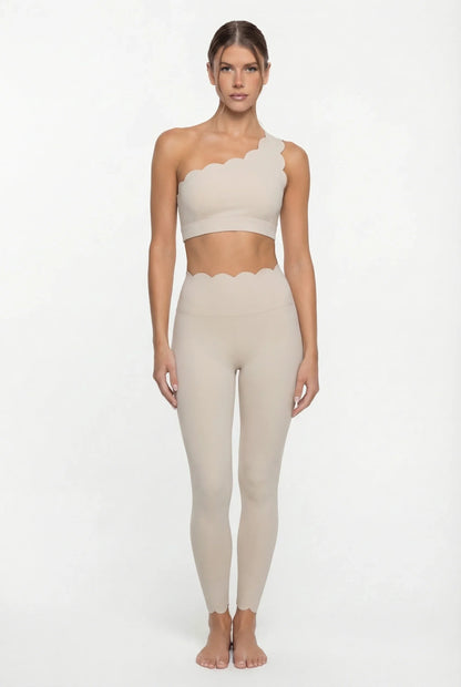 Women’s Elegant One-Shoulder Activewear Set – Lace Beauty Back (2-Piece)