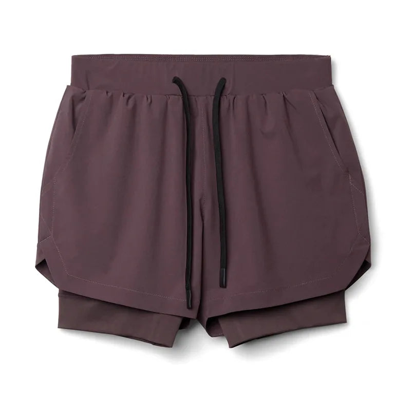 Men’s Double Layer Workout Shorts – Quick-Dry Gym, Running & Fitness Wear