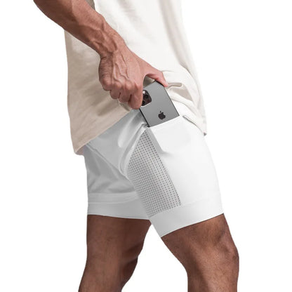 Men’s Double Layer Workout Shorts – Quick-Dry Gym, Running & Fitness Wear