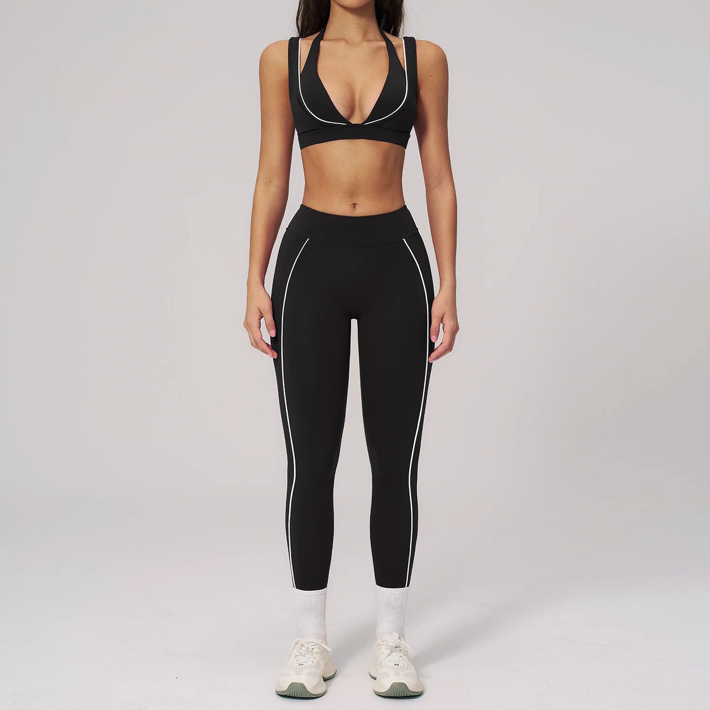 Women’s 2-Piece Active Set – High Support Bra & Contour High-Waist Shorts